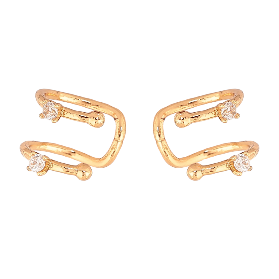 Серьги Xuping цвет Позолота 18K кафы Узор с кристаллами фото №1