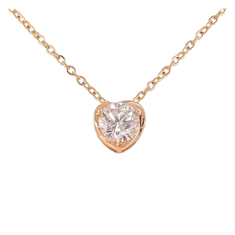 Кулон на ланцюжку Xuping Колір Позолота 18K Сердечко з кристалом довжина 40-45см х 2мм фото №1 Кулон на ланцюжку Xuping Колір Позолота 18K Сердечко з кристалом довжина 40-45см х 2мм фото №1