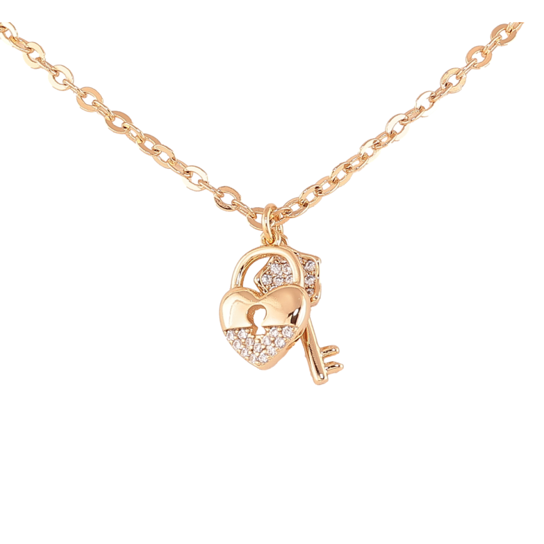 Кулон на ланцюжку Xuping Колір Позолота 18K Замочок з ключиком довжина 42-46см х 3мм фото №1 Кулон на ланцюжку Xuping Колір Позолота 18K Замочок з ключиком довжина 42-46см х 3мм фото №1