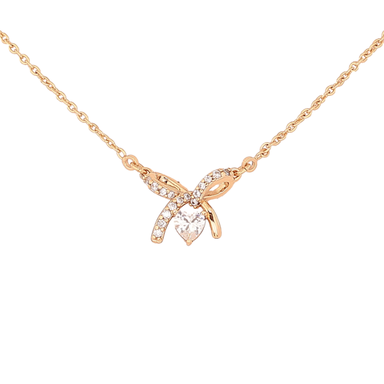 Кулон на ланцюжку Xuping Колір Позолота 18K Бант с кристалами довжина 47-50см х 1.5мм фото №1