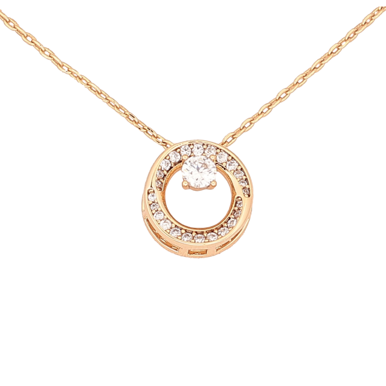 Кулон на ланцюжку Xuping Колір Позолота 18K Колечко з кристалами довжина 42-47см х 1мм фото №1 Кулон на ланцюжку Xuping Колір Позолота 18K Колечко з кристалами довжина 42-47см х 1мм фото №1