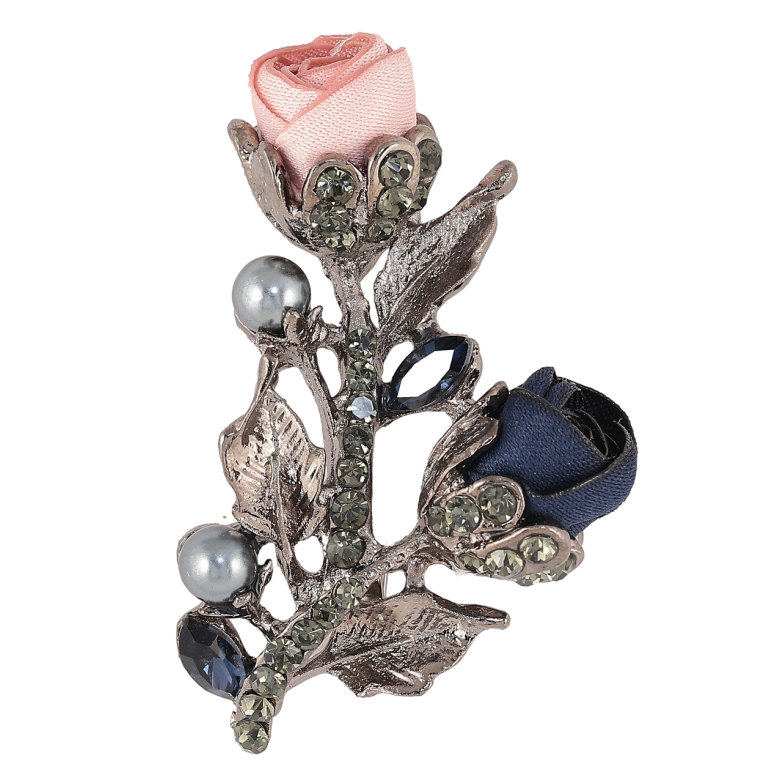 Брошь Розово-синие цветы фото №1 Брошь Розово-синие цветы фото №1