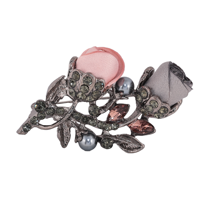 Брошь Розово-серые цветы со стразами фото №22 Брошь Розово-серые цветы со стразами фото №22