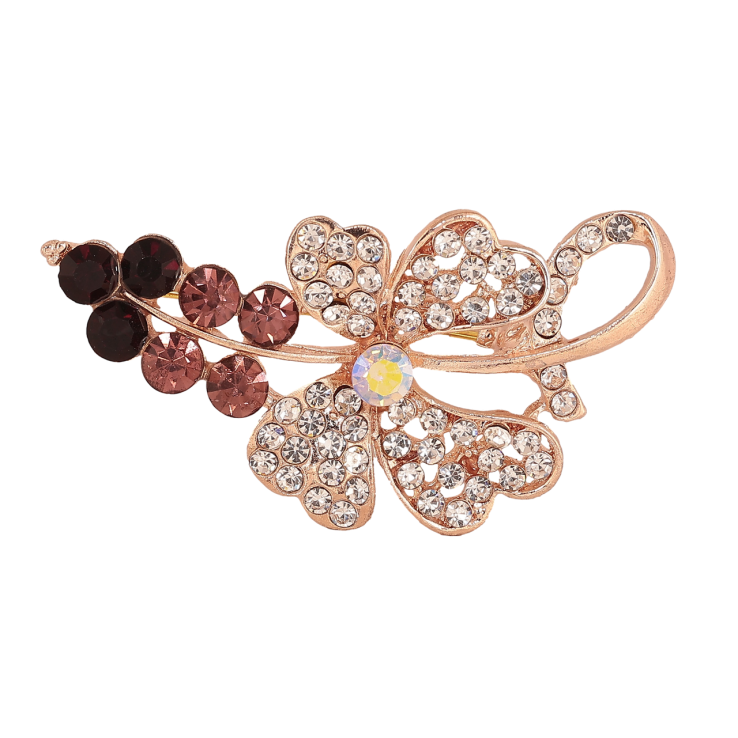 Брошь Цветок с бордовыми стразами фото №25 Брошь Цветок с бордовыми стразами фото №25
