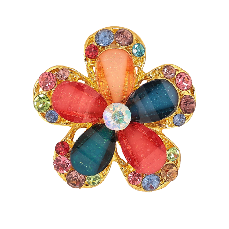Брошь Цветок с разноцветными стразами фото №13 Брошь Цветок с разноцветными стразами фото №13