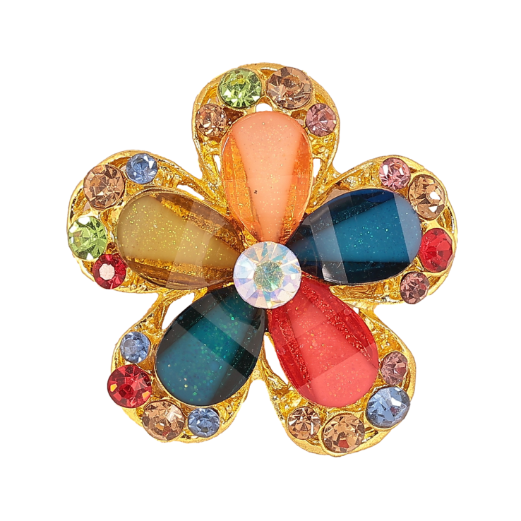 Брошь Цветок с разноцветными стразами фото №14 Брошь Цветок с разноцветными стразами фото №14