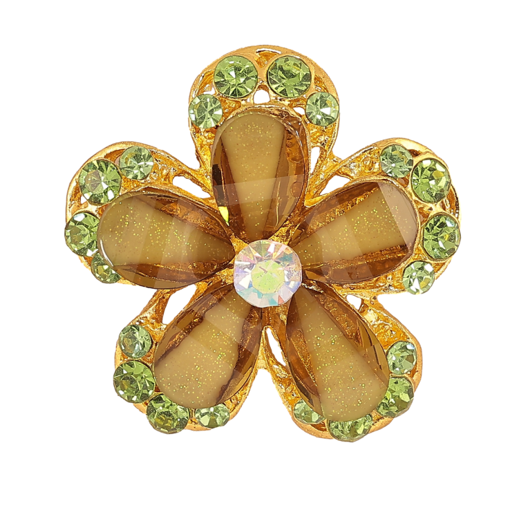 Брошь Цветок с зелеными стразами фото №21 Брошь Цветок с зелеными стразами фото №21