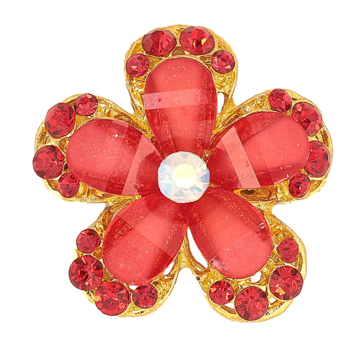 Брошь Цветок с красными стразами фото №17 Брошь Цветок с красными стразами фото №17