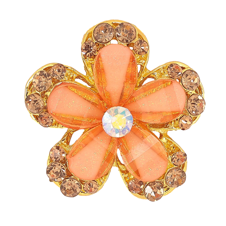 Брошь Цветок с оранжевыми стразами фото №16 Брошь Цветок с оранжевыми стразами фото №16