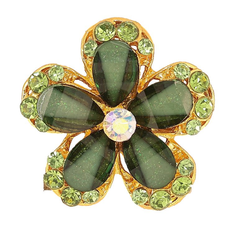 Брошь Цветок с зелеными стразами фото №19 Брошь Цветок с зелеными стразами фото №19