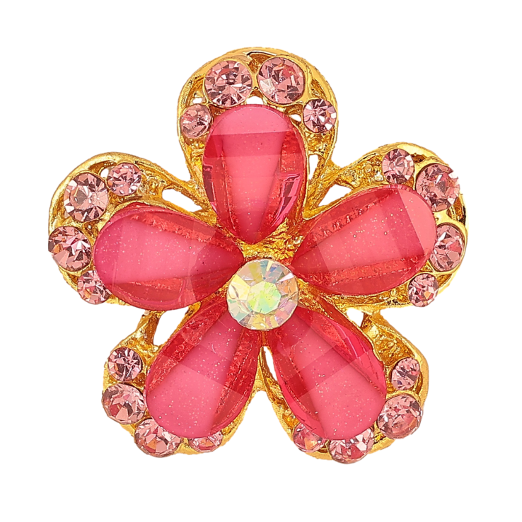 Брошь Цветок с розовыми стразами фото №12 Брошь Цветок с розовыми стразами фото №12