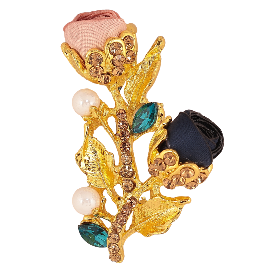 Брошь Розово-синие цветочки со стразами фото №1 Брошь Розово-синие цветочки со стразами фото №1