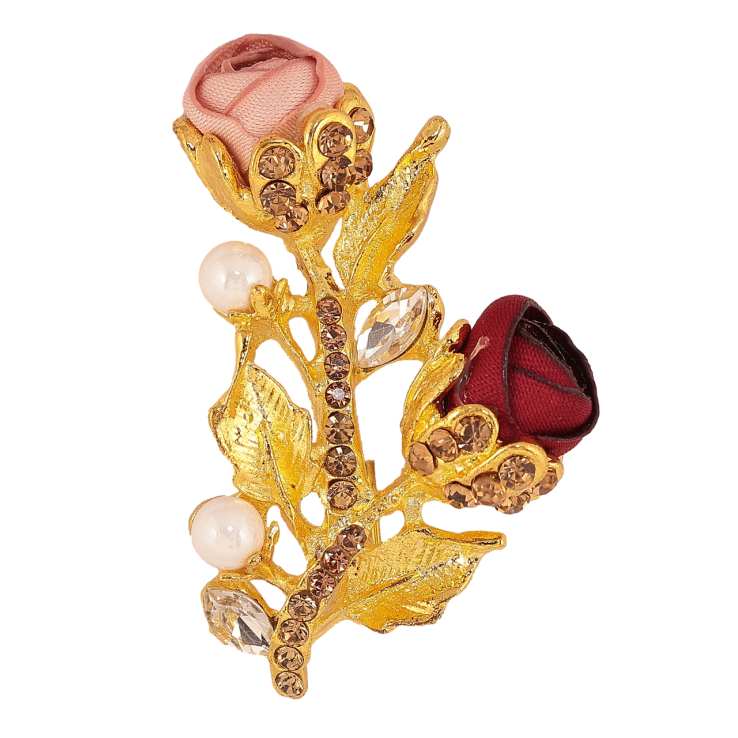 Брошка Червоно-рожеві квіточки зі стразами фото №15 Брошка Червоно-рожеві квіточки зі стразами фото №15