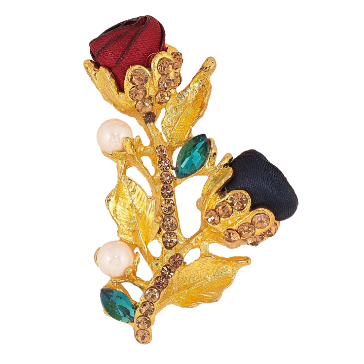 Брошка Червоно-сині квіточки зі стразами фото №12 Брошка Червоно-сині квіточки зі стразами фото №12