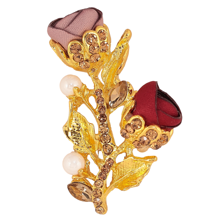 Брошь Бежево-красные цветочки со стразами фото №22 Брошь Бежево-красные цветочки со стразами фото №22