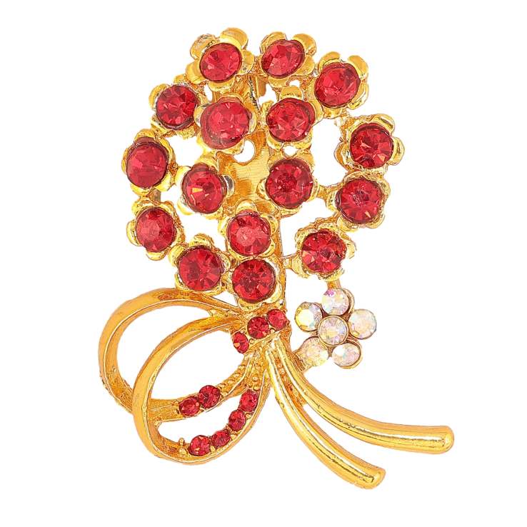 Брошь Букет с красными стразами фото №24 Брошь Букет с красными стразами фото №24