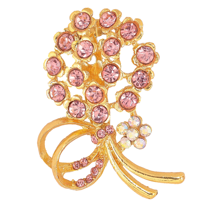 Брошь Букет с розовыми стразами фото №23 Брошь Букет с розовыми стразами фото №23