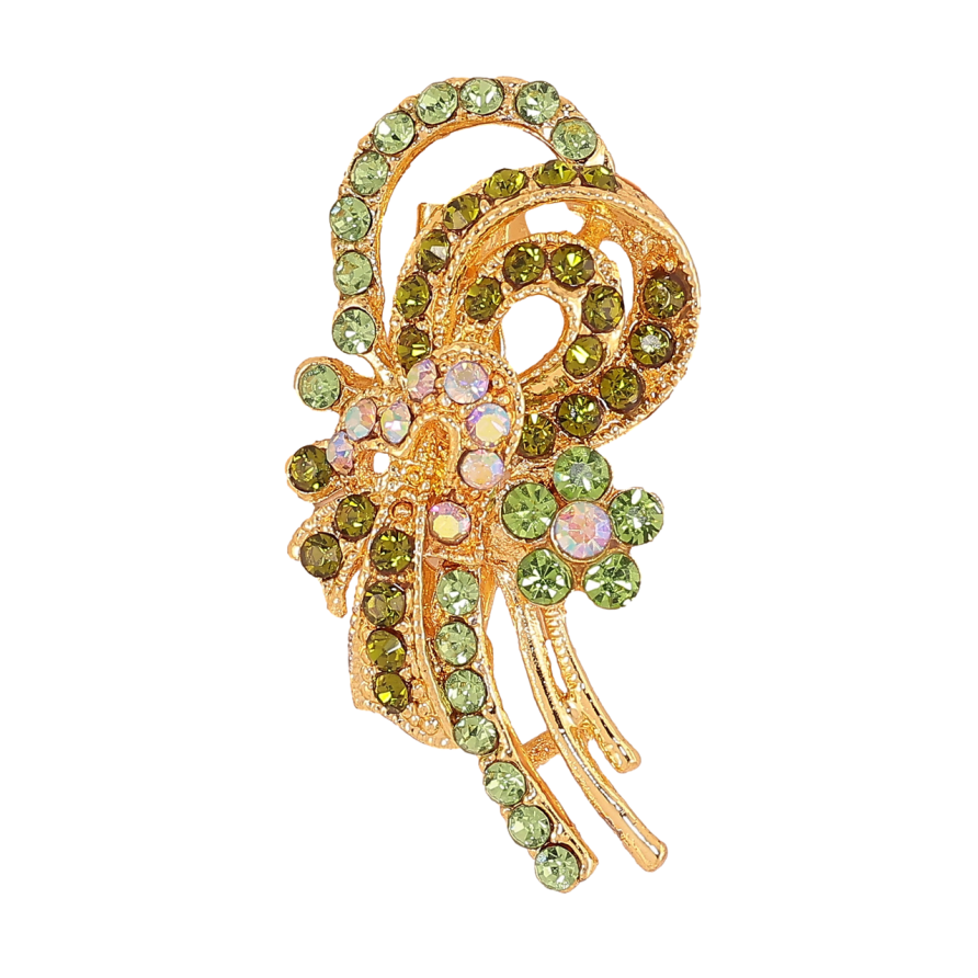 Брошка Композиція з зеленими стразами фото №1 Брошка Композиція з зеленими стразами фото №1