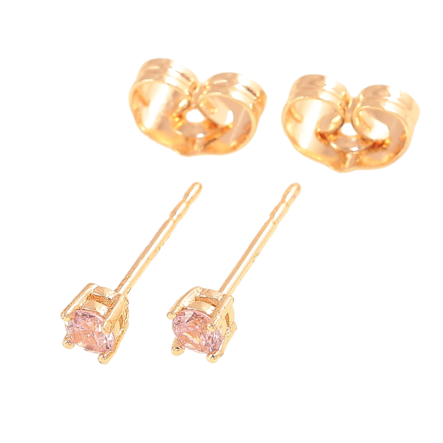 Сережки Xuping M&L Колір 18K пусети Рожевий кристал в 4-х крапановій оправі ø 3мм фото №1 Сережки Xuping M&L Колір 18K пусети Рожевий кристал в 4-х крапановій оправі ø 3мм фото №1