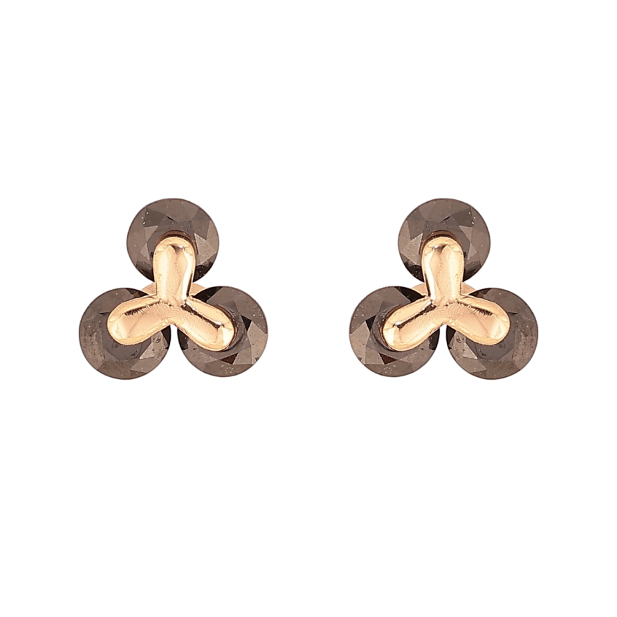 Сережки Xuping M&L Колір 18K пусети Три чорних кристали фото №1 Сережки Xuping M&L Колір 18K пусети Три чорних кристали фото №1