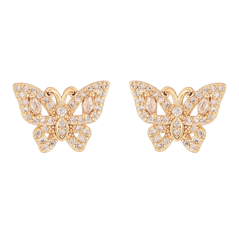 Серьги Xuping M&L Цвет 18K пусеты Бабочки с инкрустацией кристаллами фото №1 Серьги Xuping M&L Цвет 18K пусеты Бабочки с инкрустацией кристаллами фото №1