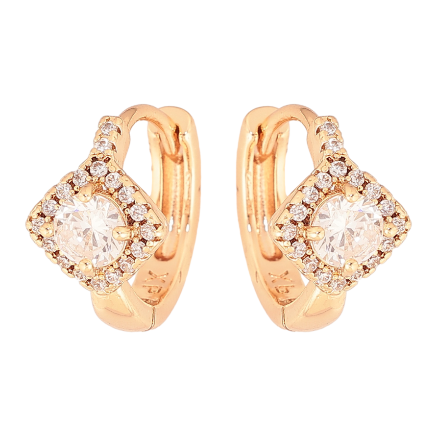 Сережки Xuping M&L Колір 18K колечка Інкрустація кристалами фото №1 Сережки Xuping M&L Колір 18K колечка Інкрустація кристалами фото №1