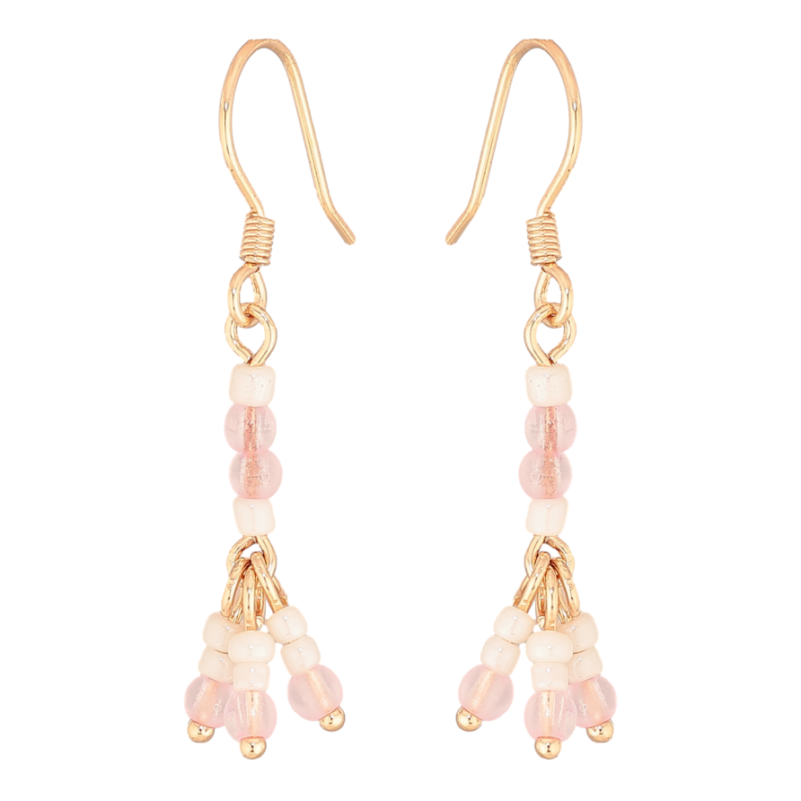 Серьги Xuping M&L Цвет 18K французский замок Подвески с бело-розовым бисером фото №1 Серьги Xuping M&L Цвет 18K французский замок Подвески с бело-розовым бисером фото №1