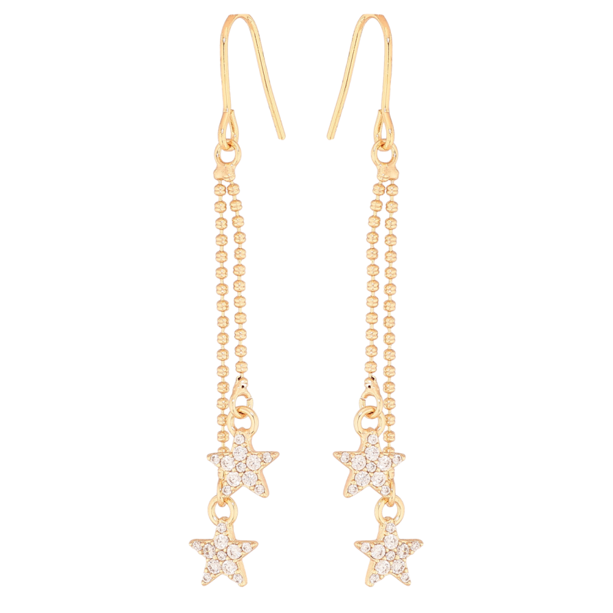 Сережки Xuping M&L Колір 18K французький замок Зірки на ланцюжках фото №1