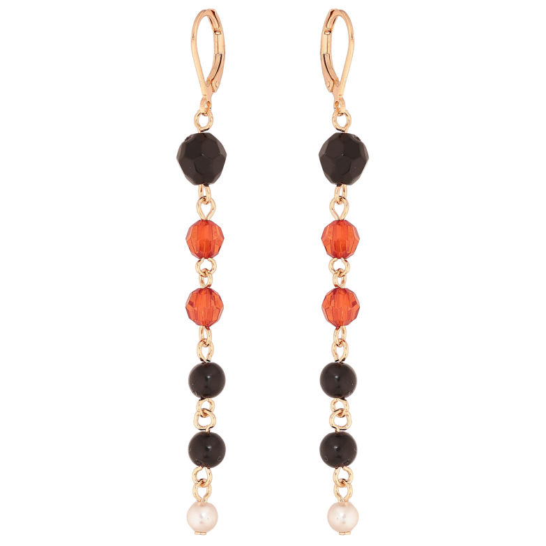 Сережки Xuping M&L Колір 18K французький замок Підвіски з чорно-червоними намистинами фото №1