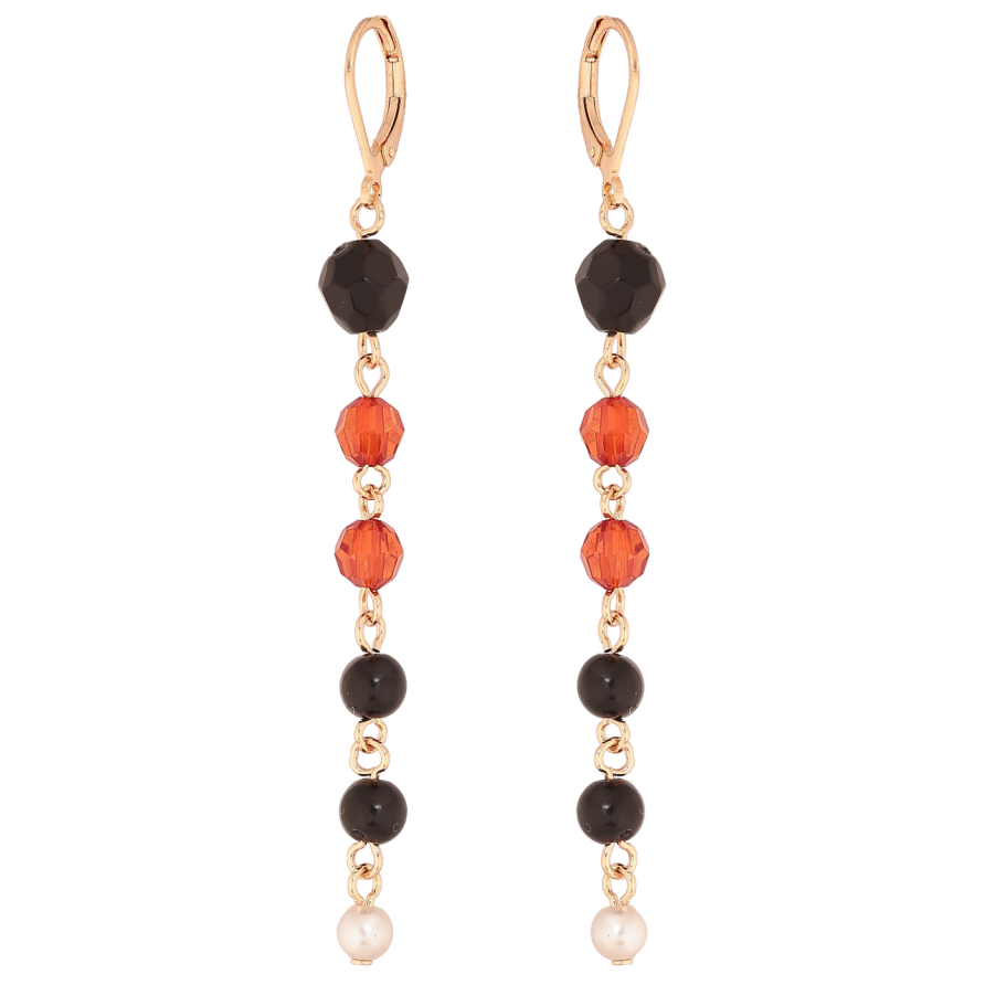 Сережки Xuping M&L Колір 18K французький замок Підвіски з чорно-червоними намистинами фото №1