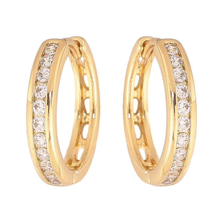 Серьги Xuping цвет Позолота 14K колечки Дорожки кристаллов фото №19 Серьги Xuping цвет Позолота 14K колечки Дорожки кристаллов фото №19