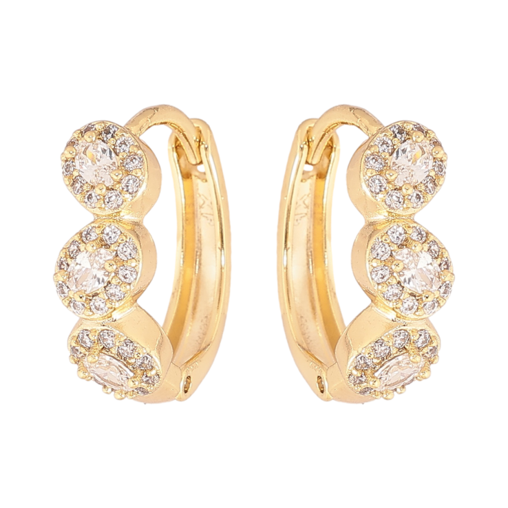 Серьги Xuping цвет Позолота 14K колечки Инкрустация кристаллами фото №3 Серьги Xuping цвет Позолота 14K колечки Инкрустация кристаллами фото №3