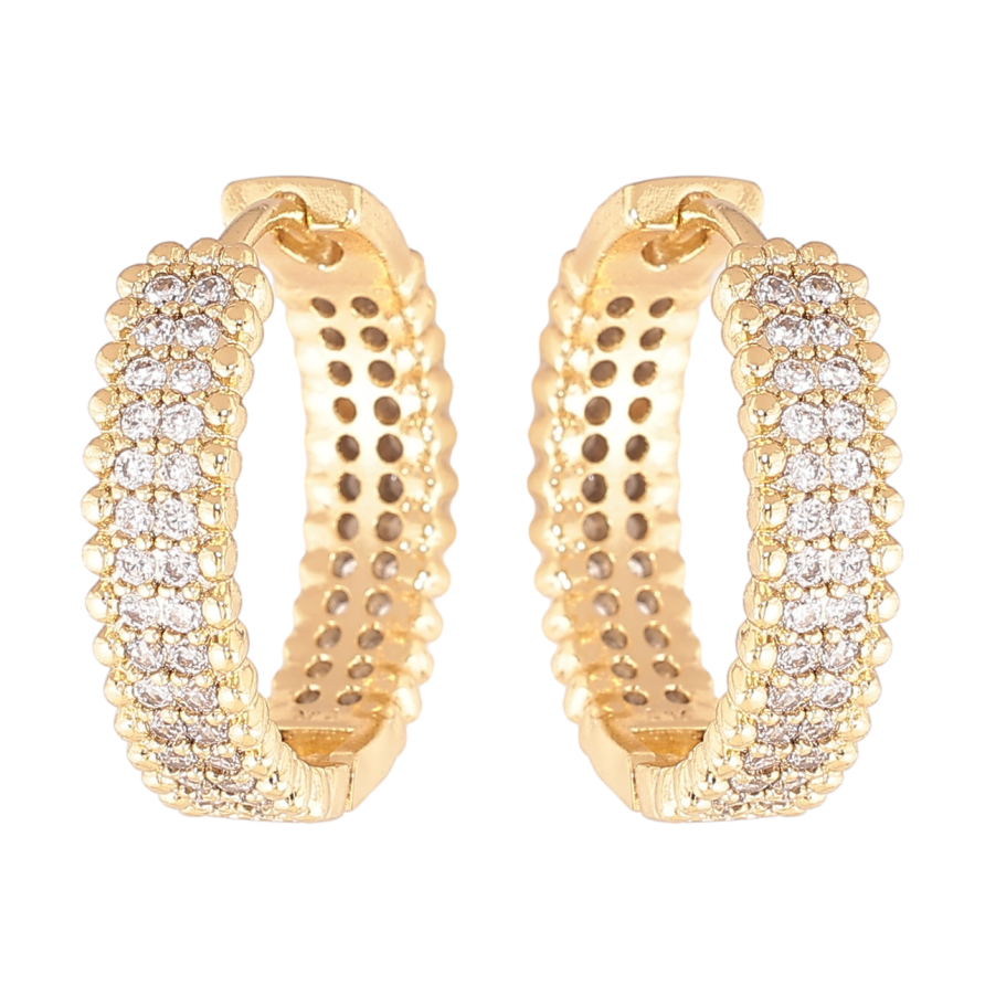 Сережки Xuping колір Позолота 14K колечка Інкрустація кристалами фото №1