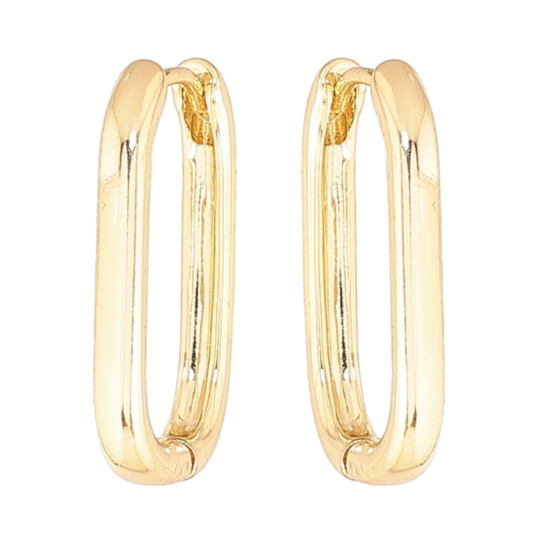 Сережки Xuping колір Позолота 14K колечка Овали 22мм фото №1