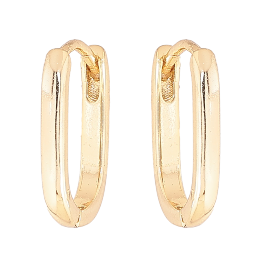 Серьги Xuping цвет Позолота 14K колечки Овалы 15мм фото №1