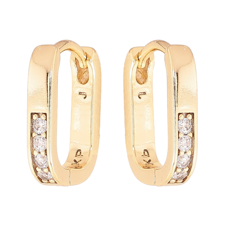 Сережки Xuping колір Позолота 14K колечка Доріжки кристалів фото №1