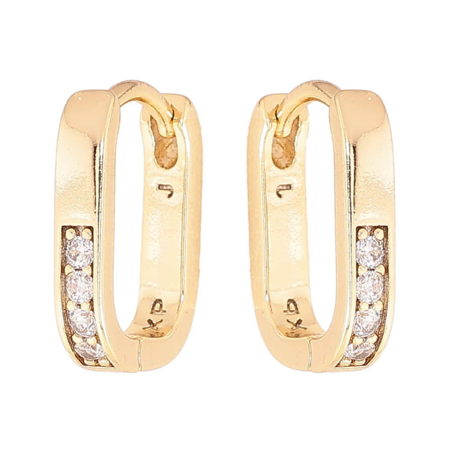 Серьги Xuping цвет Позолота 14K колечки Дорожки кристаллов фото №1