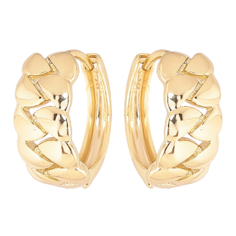 Серьги Xuping цвет Позолота 14K колечки Узор цепочка фото №1