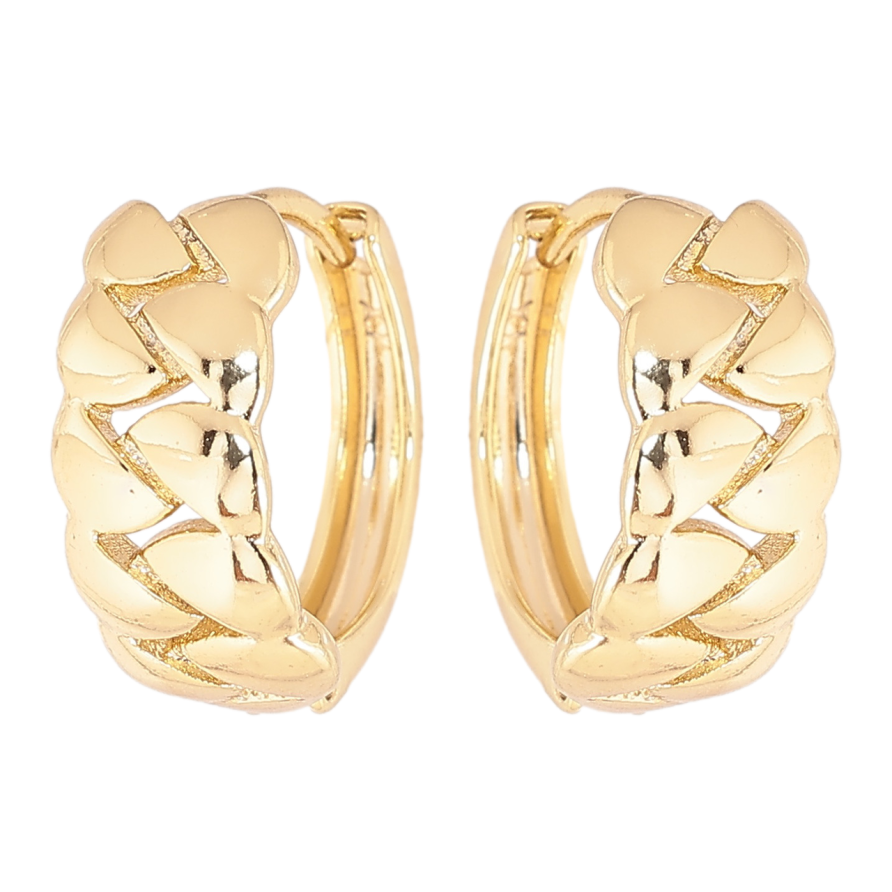 Серьги Xuping цвет Позолота 14K колечки Узор цепочка фото №1