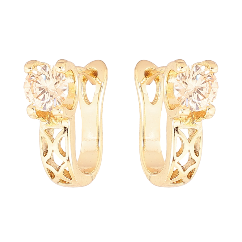 Серьги Xuping цвет Позолота 14K английский замок Узор с кристаллами фото №1