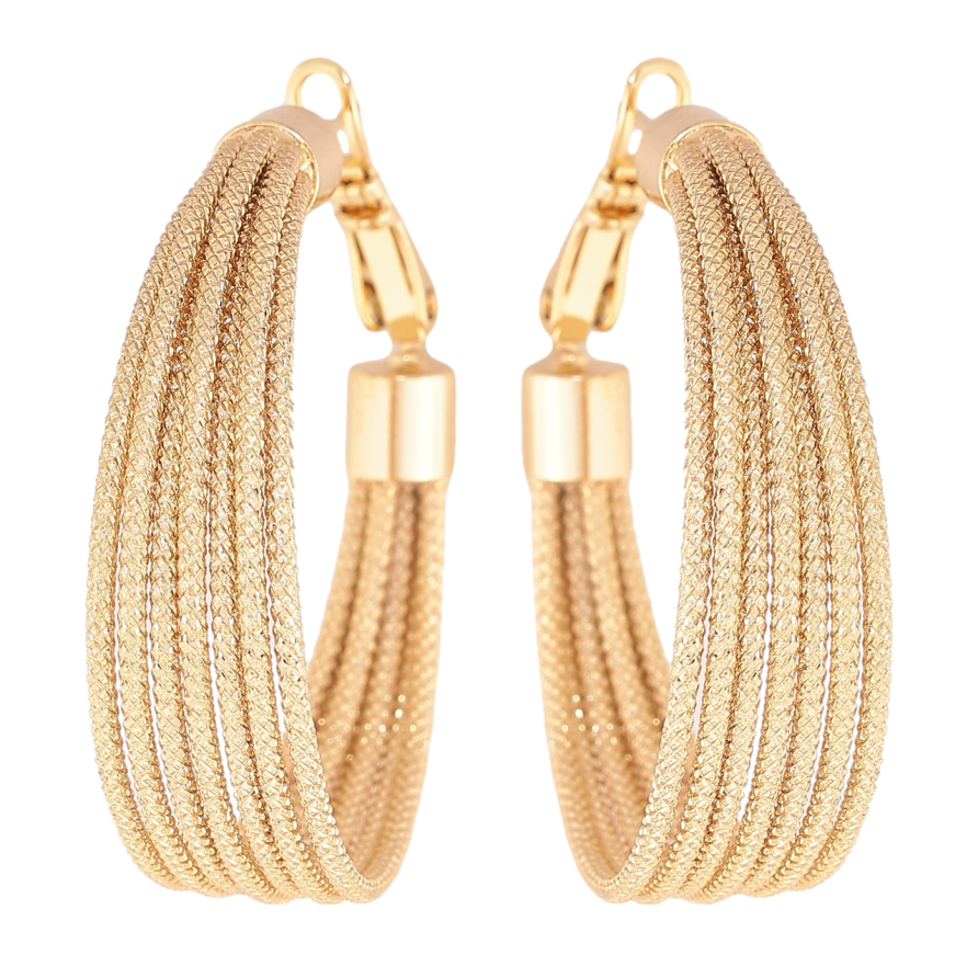 Сережки Xuping колір Позолота 14K кільця (конго) Декоративний візерунок ø 3.5см фото №1 Сережки Xuping колір Позолота 14K кільця (конго) Декоративний візерунок ø 3.5см фото №1