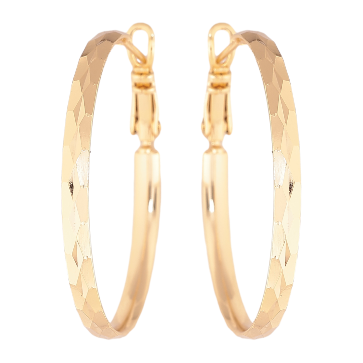 Сережки Xuping колір Позолота 14K кільця (конго) Декоративний візерунок ø 3.5см фото №7