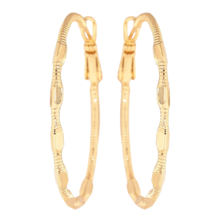 Серьги Xuping цвет Позолота 14K кольца (конго) Декоративный узор ø 4см фото №16