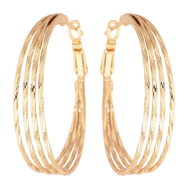 Серьги Xuping цвет Позолота 14K кольца (конго) Декоративный узор ø 4см фото №1 Серьги Xuping цвет Позолота 14K кольца (конго) Декоративный узор ø 4см фото №1