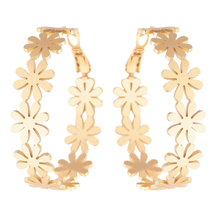 Серьги Xuping цвет Позолота 14K кольца (конго) Цветочки ø 4см фото №21 Серьги Xuping цвет Позолота 14K кольца (конго) Цветочки ø 4см фото №21