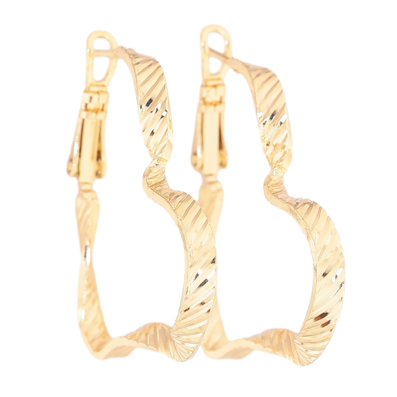 Серьги Xuping цвет Позолота 14K итальянский замок Сердечки фото №1