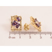 Серьги Xuping цвет Позолота 14K пусеты Асимметричные прямоугольники с сиреневыми кристаллами фото №2 Серьги Xuping цвет Позолота 14K пусеты Асимметричные прямоугольники с сиреневыми кристаллами фото №2