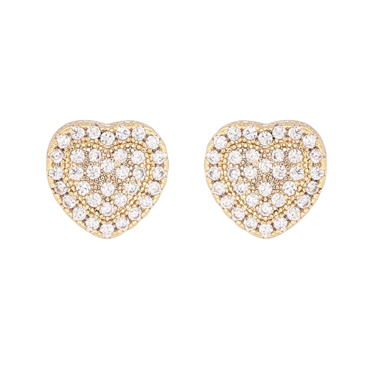 Серьги Xuping цвет Позолота 14K пусеты Сердечки с инкрустацией кристаллами фото №21