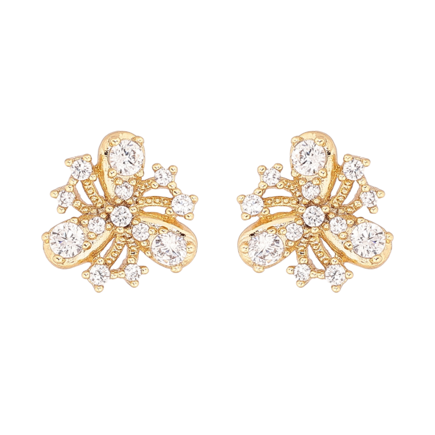 Серьги Xuping цвет Позолота 14K пусеты Декоративные цветочки с кристаллами фото №1 Серьги Xuping цвет Позолота 14K пусеты Декоративные цветочки с кристаллами фото №1