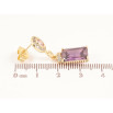 Серьги Xuping цвет Позолота 14K пусеты Подвески с сиреневыми кристаллами фото №2 Серьги Xuping цвет Позолота 14K пусеты Подвески с сиреневыми кристаллами фото №2
